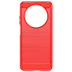 Avizar Coque pour Xiaomi Redmi A3 Flexible Effet Carbone et Brossé Rouge