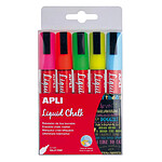 APLI Lot de 5 Marqueurs craie liquide effaçable 22,5x9 cm