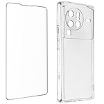 Avizar Coque pour Vivo X80 Pro Silicone Souple et Film Verre Trempé 9H  transparent