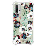 LaCoqueFrançaise Coque Xiaomi Redmi 9T Silicone antichocs Solides coins renforcés  transparente Motif Fleurs vert d'eau