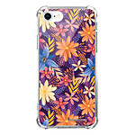 LaCoqueFrançaise Coque iPhone 7/8/ iPhone SE 2020 anti-choc souple angles renforcés transparente Motif Fleurs violettes et oranges