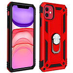 Avizar Coque Apple iPhone 11 Antichoc bi-matières Bague Support Vidéo rouge