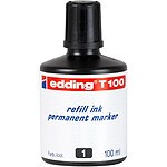 EDDING Recharge d'encre T100 ml Goutte à Goutte pour Marqueur Permanent Noir