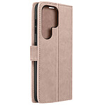 Avizar Étui Mandala Fleur pour Galaxy S23 Ultra Portefeuille Support Vidéo  Rose Gold