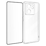 Avizar Coque pour Xiaomi 13T et 13T Pro Silicone Gel et Verre Trempé 9H Noir