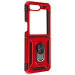 Avizar Coque pour Samsung Galaxy Z Flip 5 Antichoc Hybride Bague Support Magnétique  Rouge