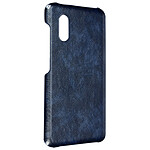 Avizar Coque pour Samsung Galaxy Xcover Pro Polycarbonate Rigide Aspect Cuir  Bleu nuit