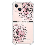 LaCoqueFrançaise Coque iPhone 13 anti-choc souple angles renforcés transparente Motif Rose Pivoine