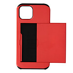 Avizar Coque iPhone 13 Pro avec Rangement Carte Coulissant Antichoc Defender Rouge