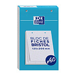 OXFORD Bloc de 60 fiches bristol 125X200 perforées Q5/5 blanc