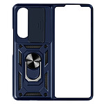 Avizar Coque Antichoc pour Samsung Galaxy Z Fold 5 Cache Caméra Coulissant Bague Bleu