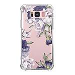 LaCoqueFrançaise Coque Samsung Galaxy S8 Plus Silicone antichocs Solides coins renforcés  transparente Motif Pivoines Violettes