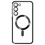 Avizar Coque MagSafe pour Samsung S23 Plus silicone protection caméra Transparent / Noir