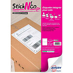 AVERY Boite de 500 étiquettes intégrées Stick'NGo pour Colissimo 120 x 164 mm blanc