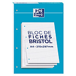 OXFORD Bloc de 30 Fiches Bristol Perforées 2.0 A4 Q5/5 blanc