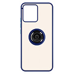 Avizar Coque pour Realme C30 Bi-matière Bague Métallique Support Vidéo  bleu