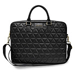 Guess Sac pour Notebook 15 pouces Matelassé avec Bandoulière et Logo Noir