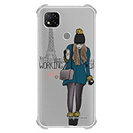 LaCoqueFrançaise Coque Xiaomi Redmi 9C Silicone antichocs Solides coins renforcés  transparente Motif Working girl