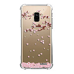 Evetane Coque Samsung Galaxy A8 2018 anti-choc souple angles renforcés transparente Motif Chute De Fleurs