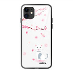 Evetane Coque iPhone 11 Coque Soft Touch Glossy Chat et Fleurs Design