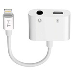 Avizar Adaptateur Audio et Charge Lightning vers Lightning et Jack 3.5 mm 12cm - Blanc