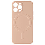 Avizar Coque Magsafe iPhone 13 Pro Max Silicone Souple Intérieur Soft-touch Mag Cover  rose gold