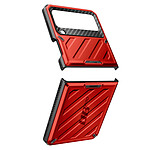 Supcase Coque pour Samsung Galaxy Z Flip 4 Antichoc Multicouche Clip ceinture Unicorn Beetle Pro  Rouge