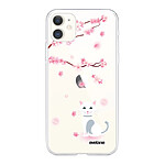 Evetane Coque iPhone 11 360 intégrale transparente Motif Chat et Fleurs Tendance