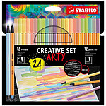 STABILO Set créatif point 88/Pen 68 ARTY, étui carton de 24