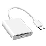 Avizar Lecteur Carte Universel  pour micro SD SD TF, Adaptateur USB-C - Blanc