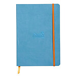 CLAIREFONTAINE RHODIARAMA carnet souple TURQUOISE A5 ligné 160p pap ivoire Clf 90g ferm. élast.