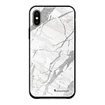 LaCoqueFrançaise Coque iPhone X/Xs effet cuir grainé noir Marbre gris Design