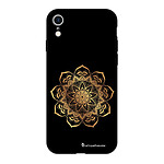 LaCoqueFrançaise Coque iPhone Xr Silicone Liquide Douce noir Mandala Or