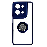 Avizar Coque pour Oppo Reno 8 5G Bi-matière Bague Métallique Support Vidéo  Bleu