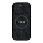 Guess Coque de Protection pour iPhone 16 Pro MagSafe Imprimé 4G Noir