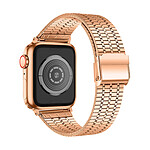 Avizar Bracelet pour Apple Watch 41mm et 40mm et 38 mm Maillons Carré Acier Inoxydable  Rose gold