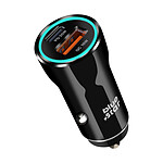 Blue Star Chargeur Voiture 25W USB et USB C Power Delivery + Câble USB C 60W Noir