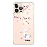 Evetane Coque iPhone 13 Pro 360 intégrale transparente Motif Chat et Fleurs Tendance