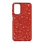 Avizar Coque pour Samsung Galaxy A13 5G et A04s Paillette Feuille Amovible Silicone Semi-rigide  rouge