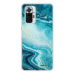 Evetane Coque Xiaomi Redmi Note 10 Pro 360 intégrale transparente Motif Bleu Nacré Marbre Tendance