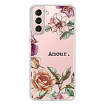 LaCoqueFrançaise Coque Samsung Galaxy S21 Plus 5G 360 intégrale transparente Motif Amour en fleurs Tendance