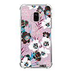 LaCoqueFrançaise Coque Samsung Galaxy A8 2018 anti-choc souple angles renforcés transparente Motif Fleurs parme