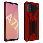 Avizar Coque Samsung Galaxy A71 Bi-matière Antichoc Béquille Fonction Support Rouge