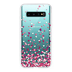 Evetane Coque Samsung Galaxy S10 360 intégrale transparente Motif Confettis De Coeur Tendance