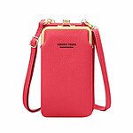 Avizar Pochette Bandoulière Smartphone Simili cuir grainé Multi-compartiments  rose