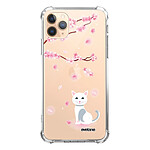 Evetane Coque iPhone 11 Pro anti-choc souple angles renforcés transparente Motif Chat et Fleurs