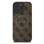 Guess Coque de Protection pour iPhone 16 Pro MagSafe Imprimé 4G Marron