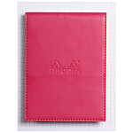 RHODIA Porte-bloc Rhodiarama simili FRAMBOISE avec porte-crayon + bloc N°12 Q.5x5