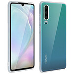 Avizar Coque Huawei P30 Silicone Gel + Film Ecran Verre Trempé noir