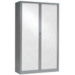 VINCO Armoire Monobloc à Rideaux 1/3 Penderie H198xL120xP43 cm Alu Rideaux Blanc